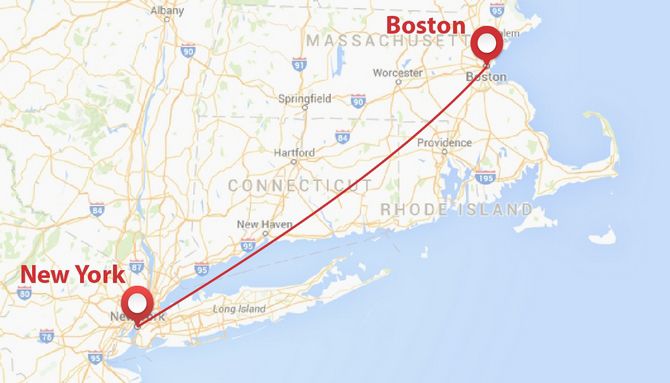 travel from boston to new york